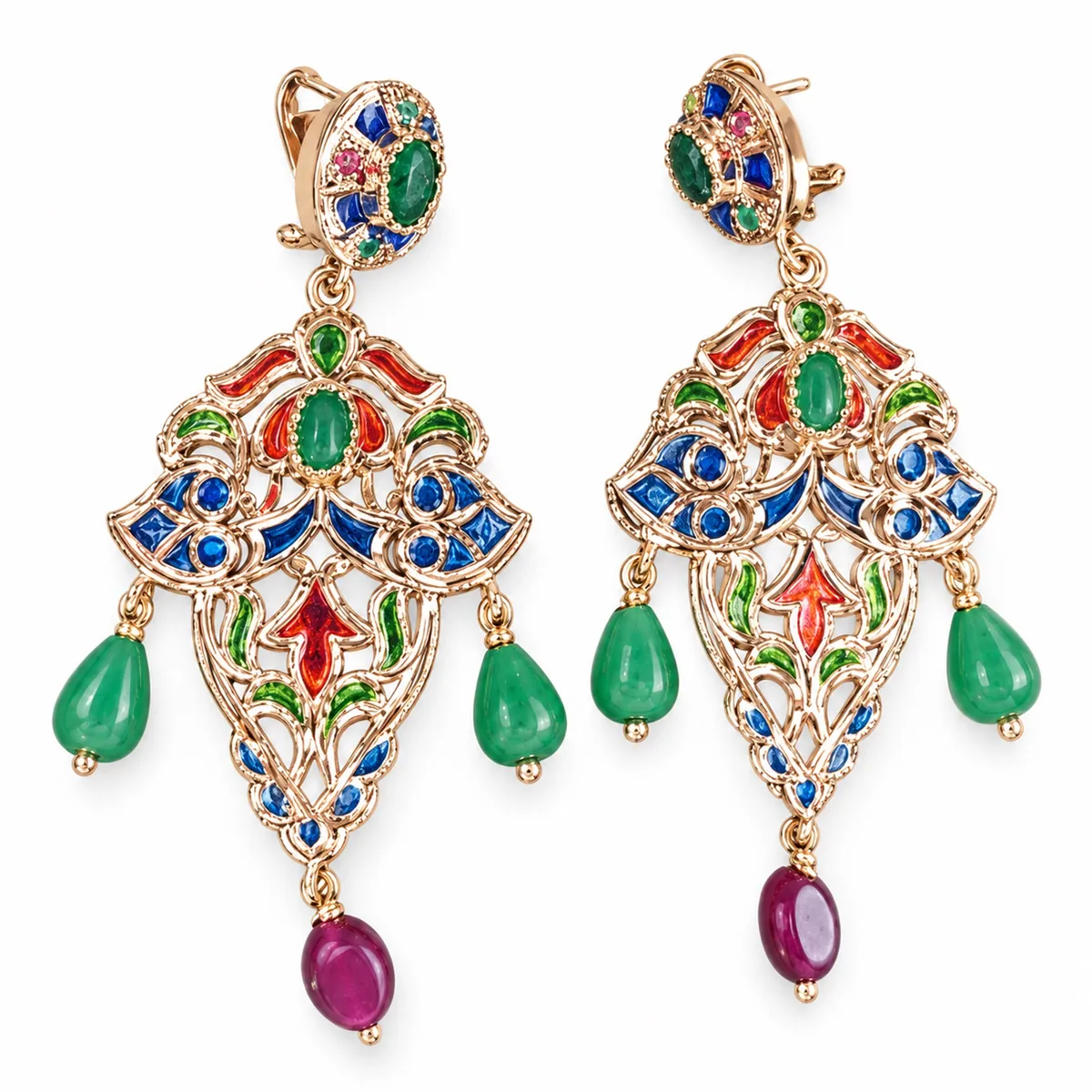 Boucles d'oreilles en or rose — Boucles d'oreilles, réf. EE-114, Essentiels Élégants Fès
