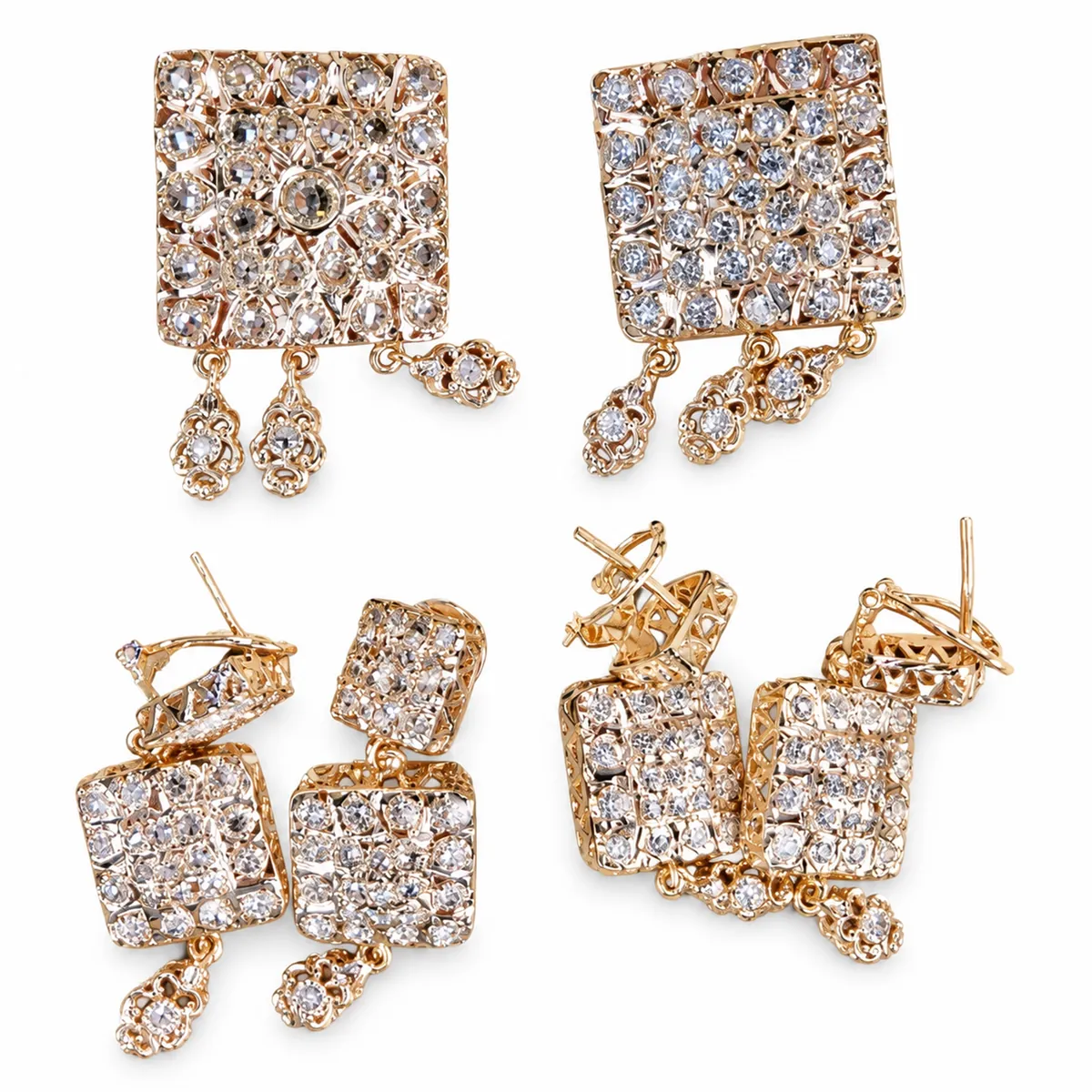 Lot de boucles d'oreilles en or jaune — Boucles d'oreilles, réf. EE-117, Essentiels Élégants Fès