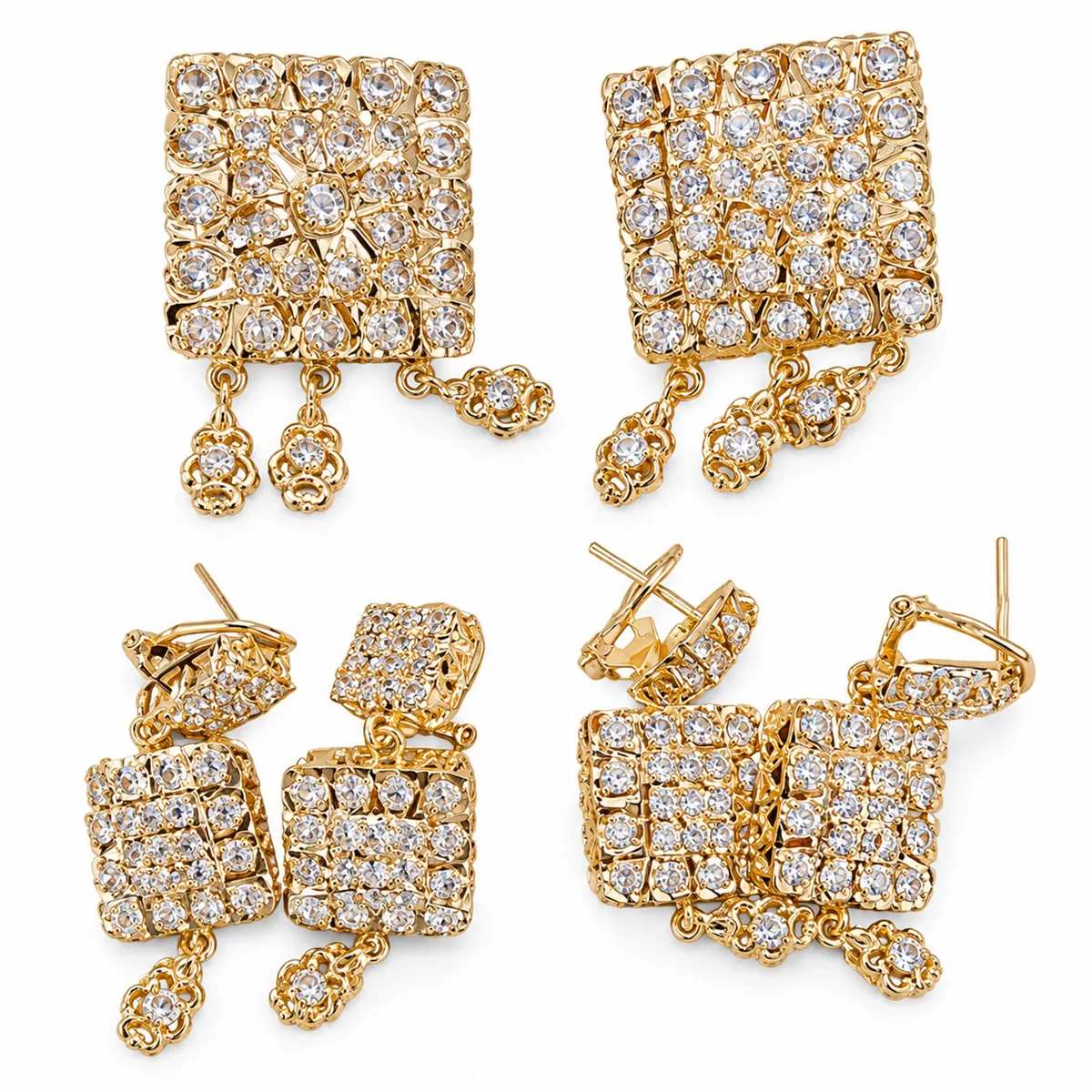 Lot de boucles d'oreilles en or jaune — Boucles d'oreilles, réf. EE-119, Essentiels Élégants Fès