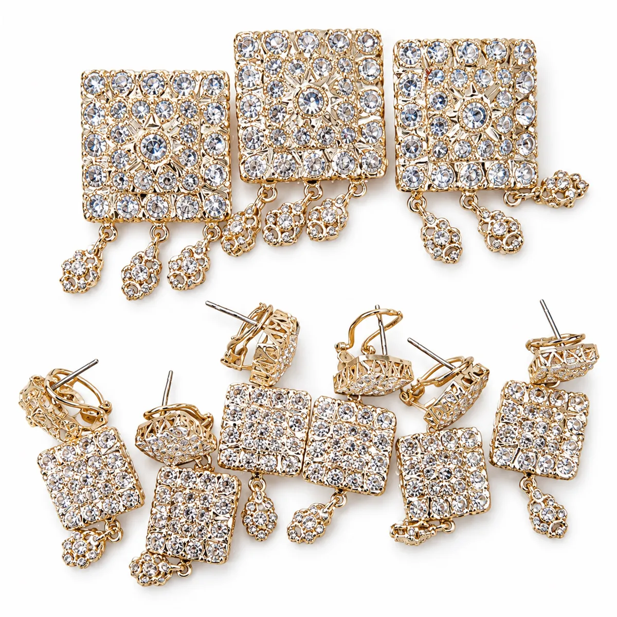 Lot de boucles d'oreilles en or jaune — Boucles d'oreilles, réf. EE-121, Essentiels Élégants Fès