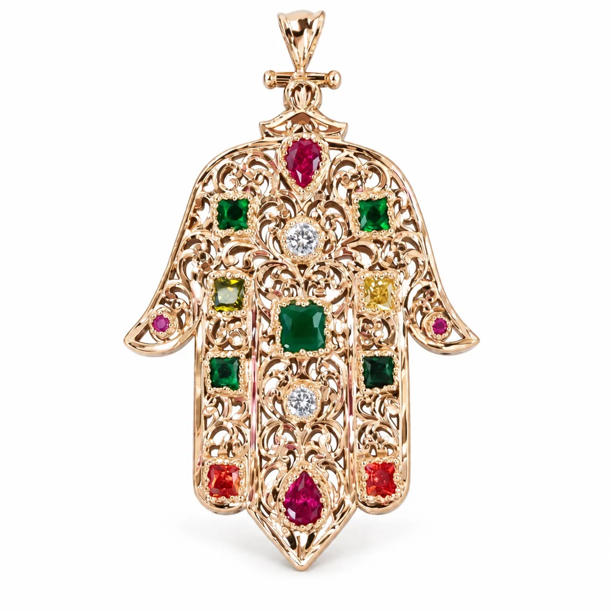 Khmissa en or rose — Khmissa & pendentifs, réf. EE-122, Essentiels Élégants Fès