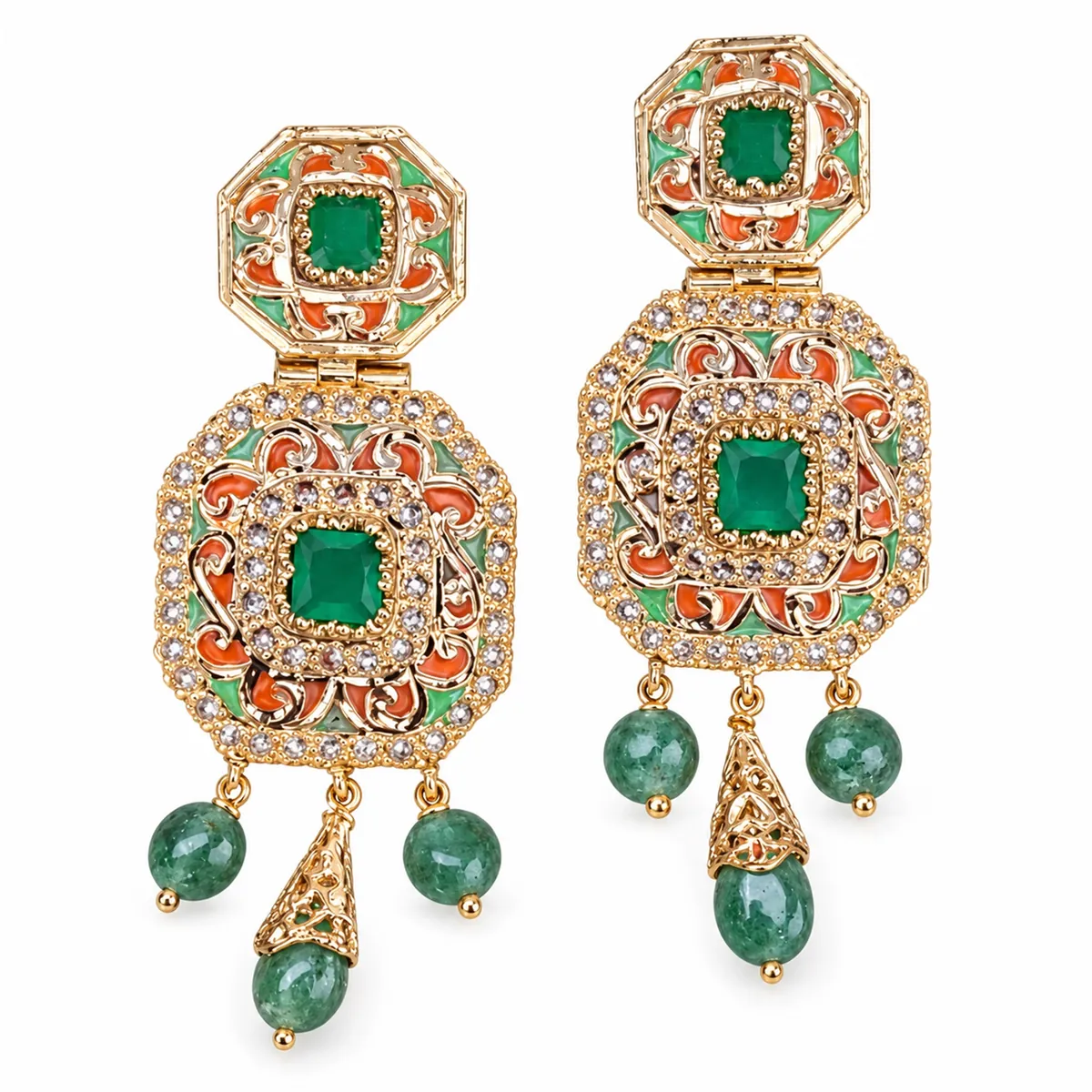 Boucles d'oreilles en or jaune — Boucles d'oreilles, réf. EE-127, Essentiels Élégants Fès