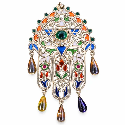 خميسة · ذهب أبيض — الخميسة والدلايات، المرجع EE-142، Essentiels Élégants فاس