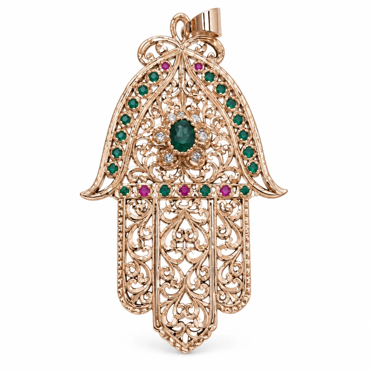 Khmissa en or rose — Khmissa & pendentifs, réf. EE-159, Essentiels Élégants Fès