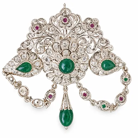 بروش · ذهب أبيض — البروشات والتزرزيت، المرجع EE-273، Essentiels Élégants فاس