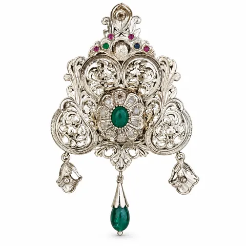 بروش · ذهب أبيض — البروشات والتزرزيت، المرجع EE-282، Essentiels Élégants فاس