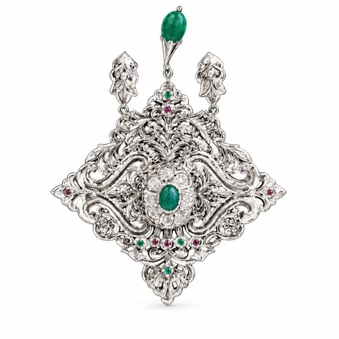 بروش · ذهب أبيض — البروشات والتزرزيت، المرجع EE-306، Essentiels Élégants فاس