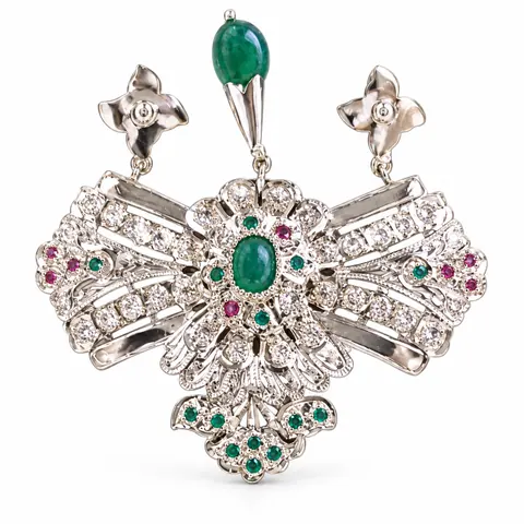 بروش · ذهب أبيض — البروشات والتزرزيت، المرجع EE-309، Essentiels Élégants فاس