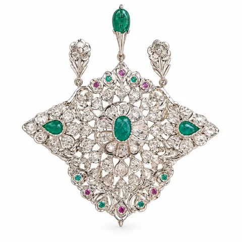 بروش · ذهب أبيض — البروشات والتزرزيت، المرجع EE-314، Essentiels Élégants فاس