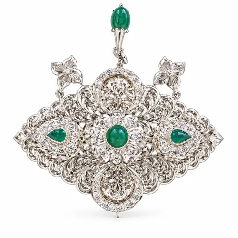 بروش · ذهب أبيض — البروشات والتزرزيت، المرجع EE-315، Essentiels Élégants فاس