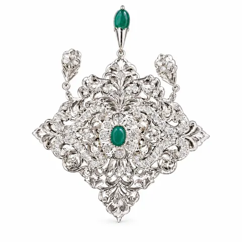 بروش · ذهب أبيض — البروشات والتزرزيت، المرجع EE-316، Essentiels Élégants فاس
