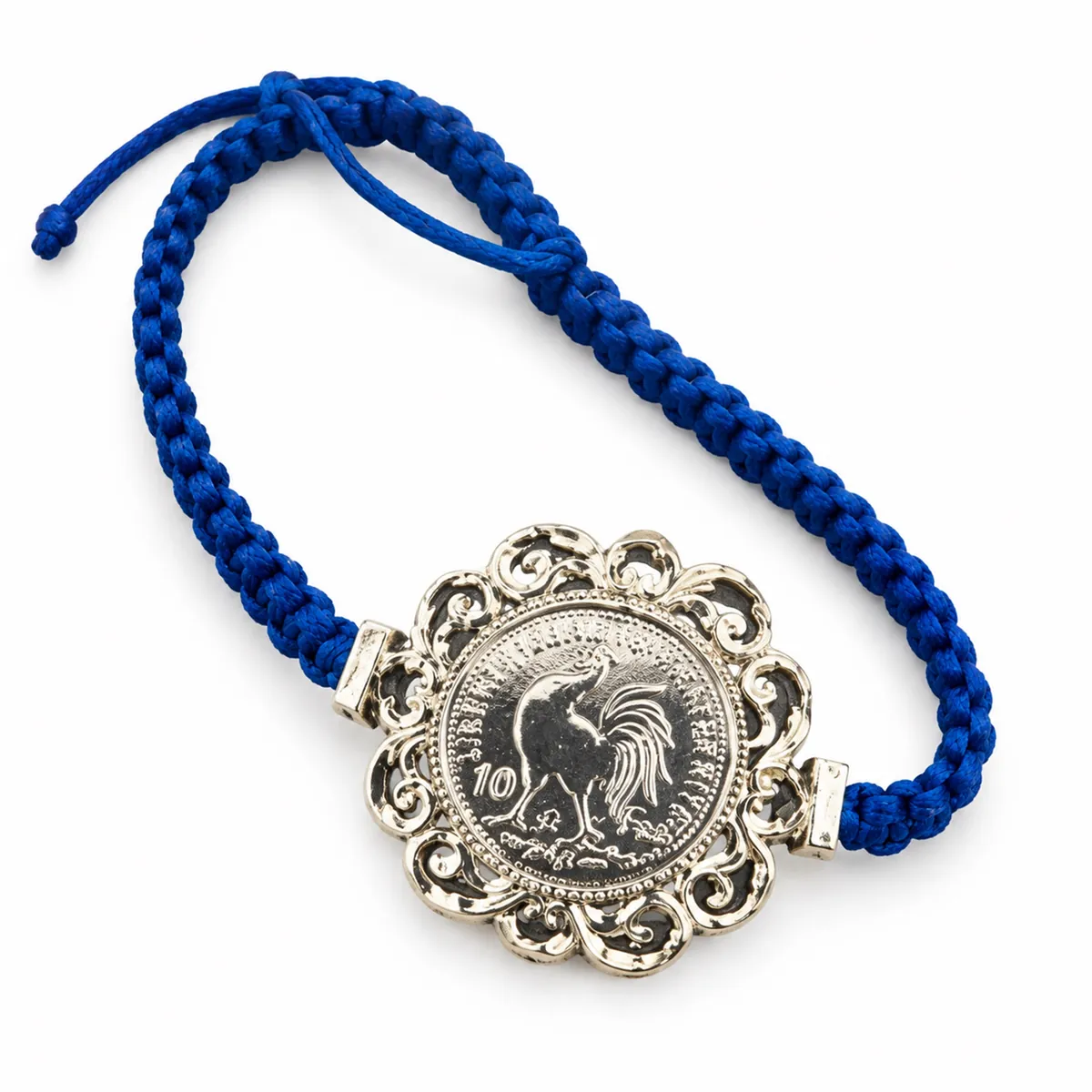 Bracelet cordon à pièce en or blanc — Bracelets, réf. EE-366, Essentiels Élégants Fès